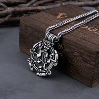 stainless steel viking valhalla borre god amulet necklace mens charm rune pendant scandinavian nordic viking jewelry gifts