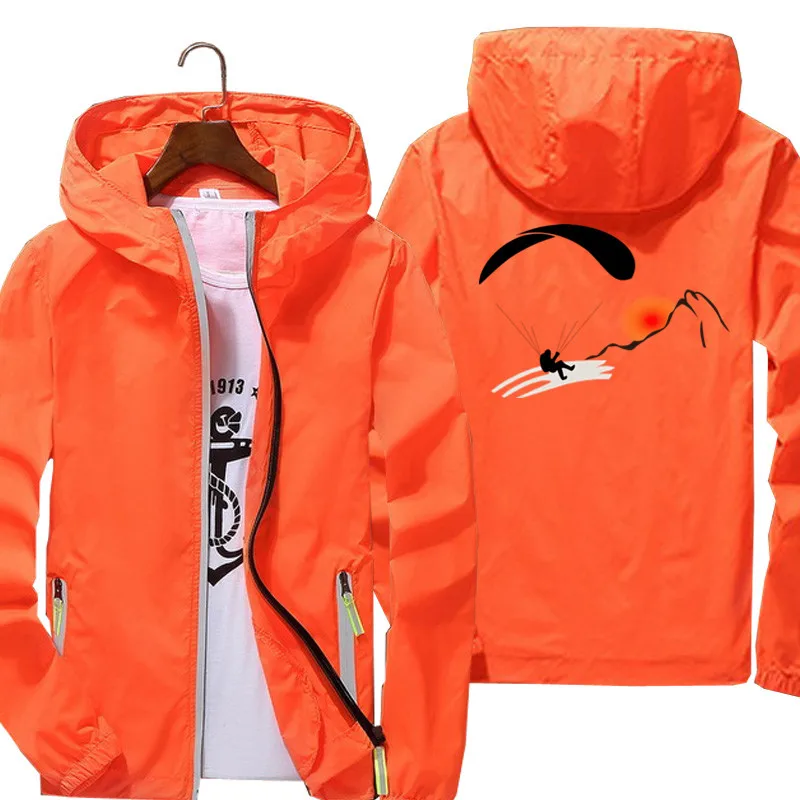 Ветровка-пилот унисекс на молнии тонкая Светоотражающая куртка с капюшоном