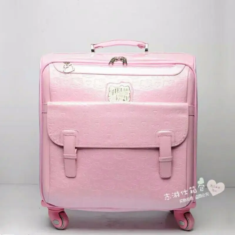 

16-дюймовый Sanrioed чемодан Hello Kittys аниме чемодан мультфильм студент путешествия на бординге кожа искусственная тележка на колесиках женский подарок