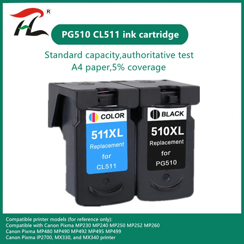 

Cartridge for Canon PG 510 CL 511 PG510 CL511 Ink Cartridges For Pixma MP250 IP2700 MP480 MP490 MP230 MP280 printer