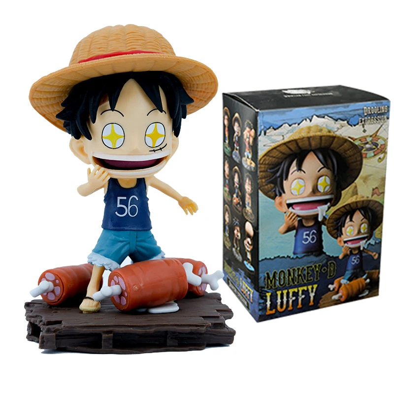 14cm One Piece Anime Figure Straw Hat Monkey D Luffy Action Figure Childhood Luffy Star Eyes Figurine Model Decoration Gifts