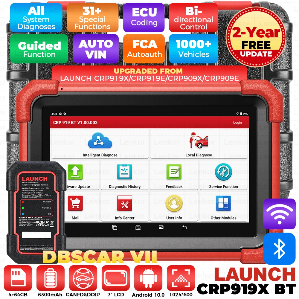 LAUNCH 2024 X431 CRP919X BT OBD2 Автомобильные диагностические инструменты CANFD/DOIP OE-уровень