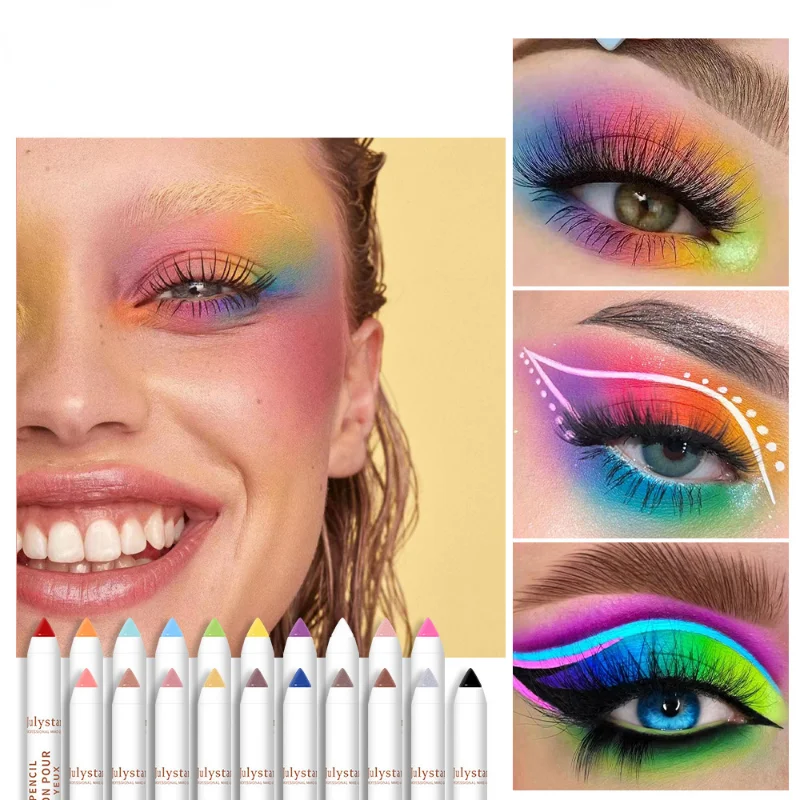 

Monochrome Eye Shadow Stick 20 Color Matte Shimmer Long-lasting Easy To Wear Waterproof Cosmetics Color Contacts for Eyes