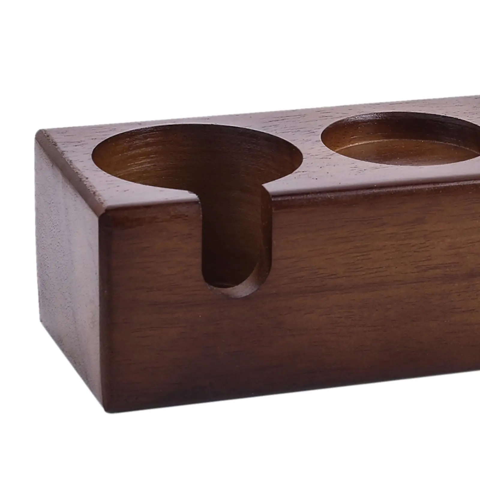 

Manual Coffee Tamper Holder Bracket Base Rack tand Wood color 2 holes A