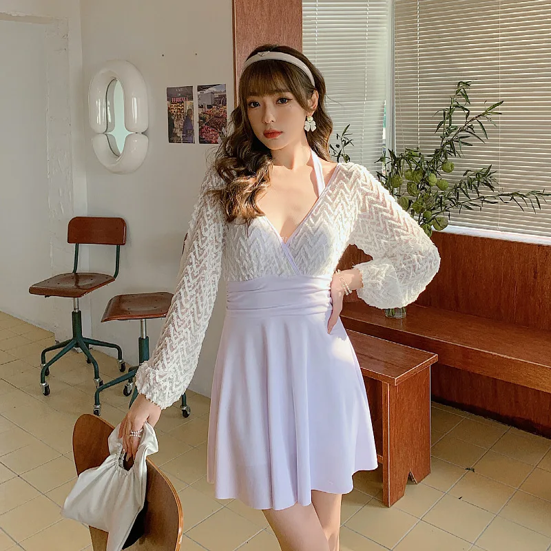 Новинка 2022 сексуальный цельный купальник Женский однотонный монокини с длинным