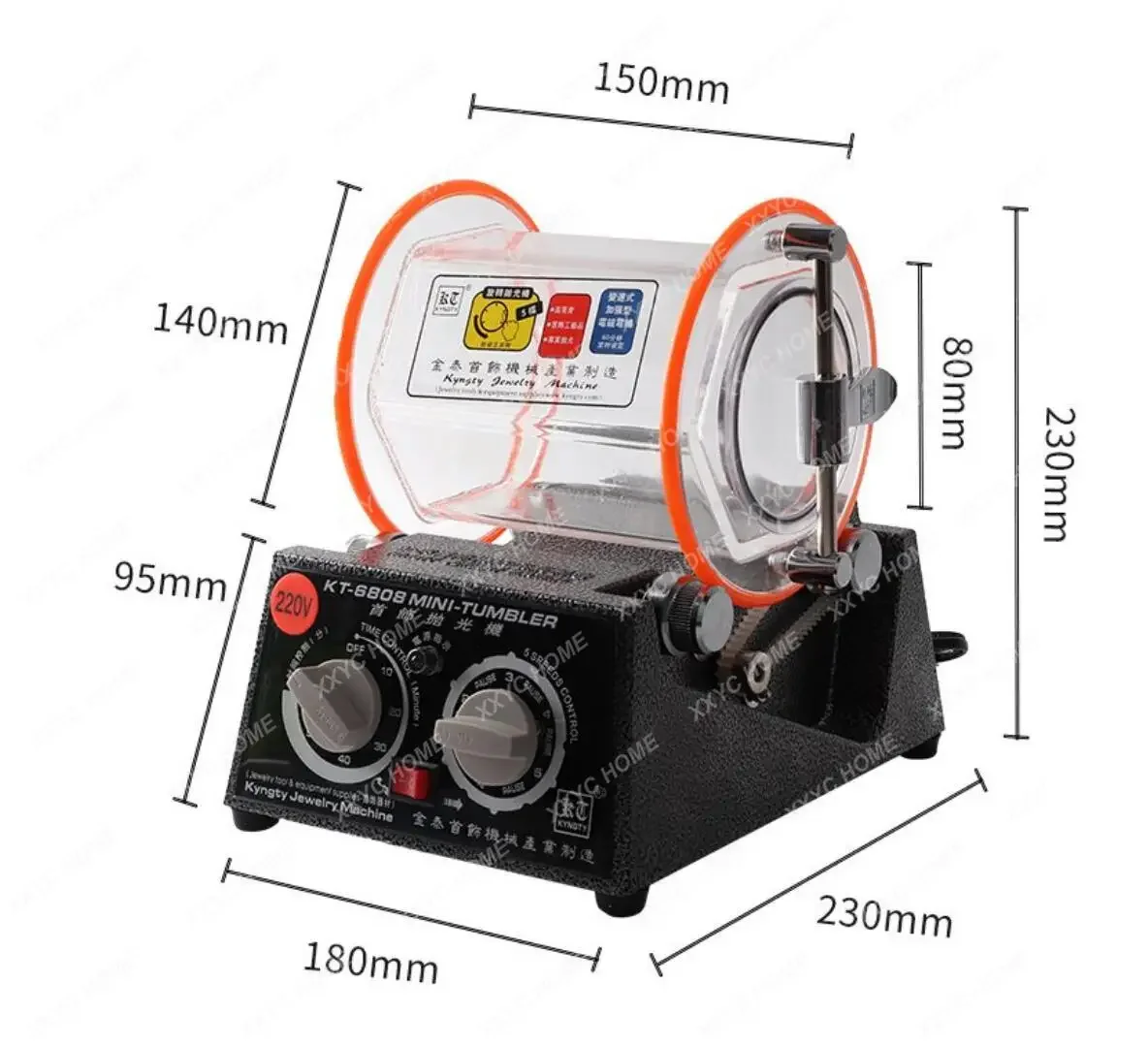 kt6808Поворотный стакан каменный машина для полировки ювелирных изделий роторный