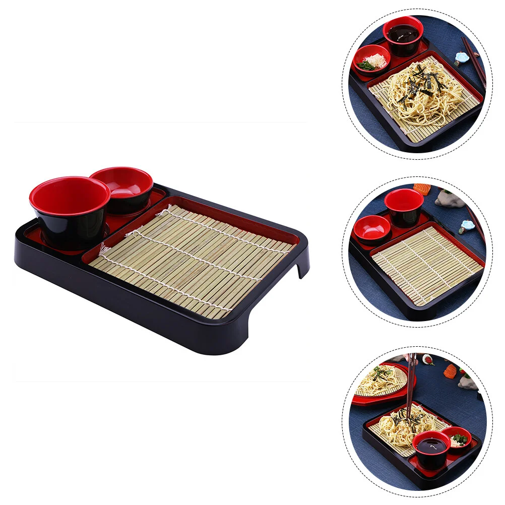 

Wood Platter Headset Creative Cuisine Plate Decorative Cooking Dish Bamboo Cold Noodle Mat