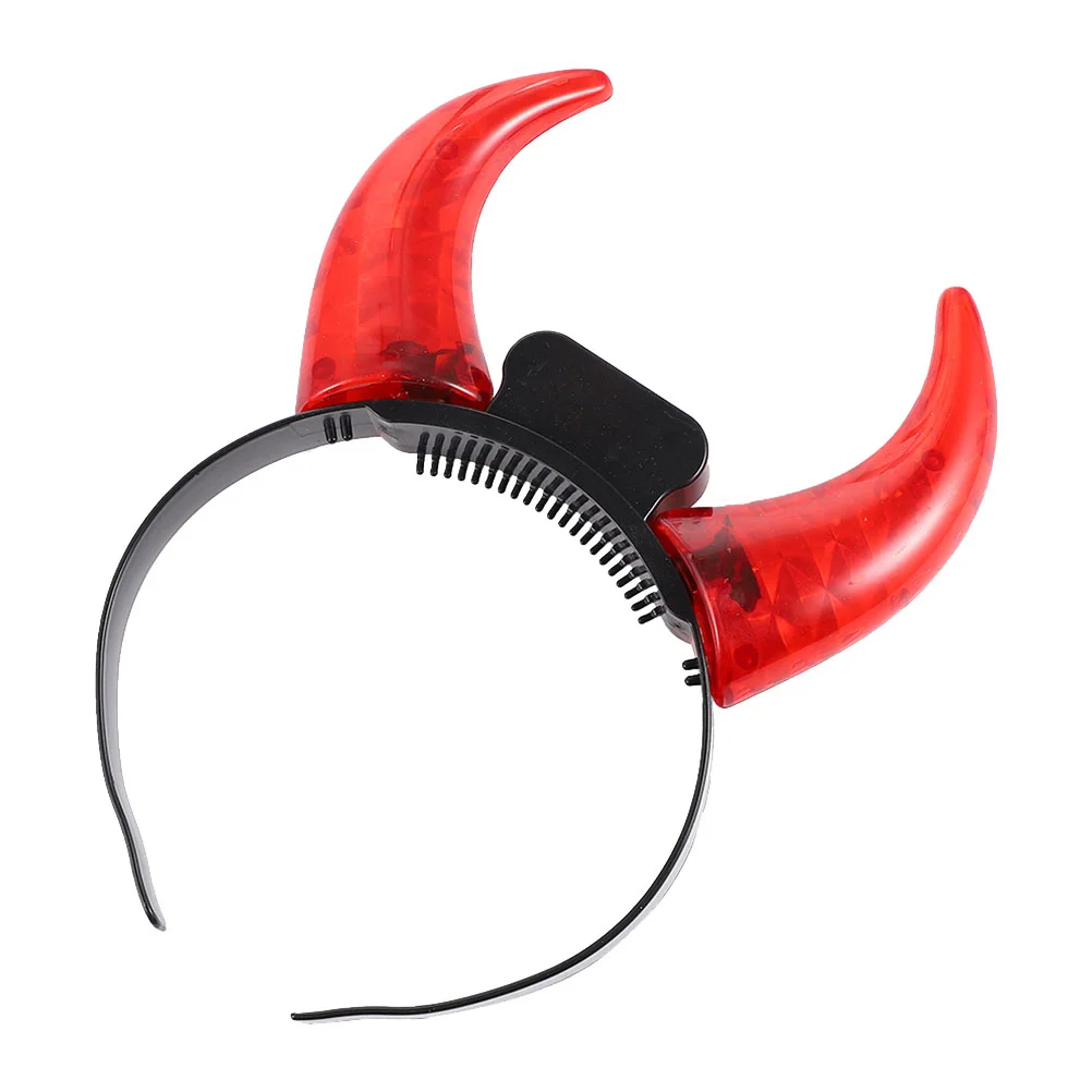 

Demon Horn Headband Roleplay Costume Interesting Headdress Prop Unique Hairpin Festival Hairband Luminous Plastics Party