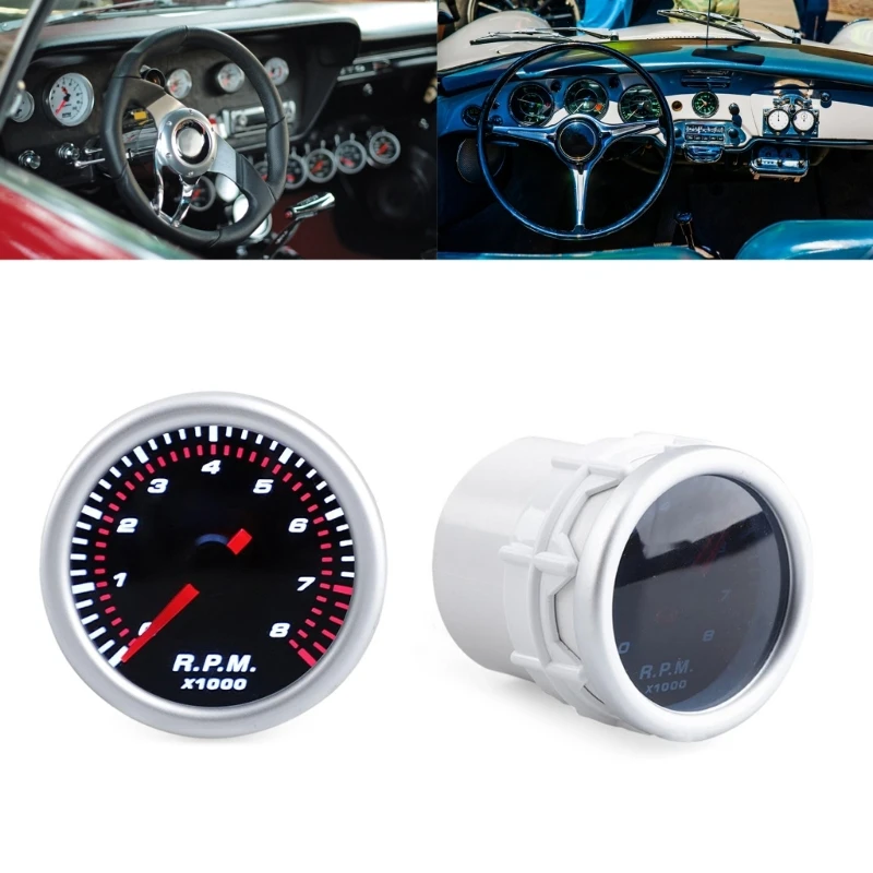 12 В автомобильный светодиодный тахометр 0-8000 об/мин автомобильные указатели 52 мм