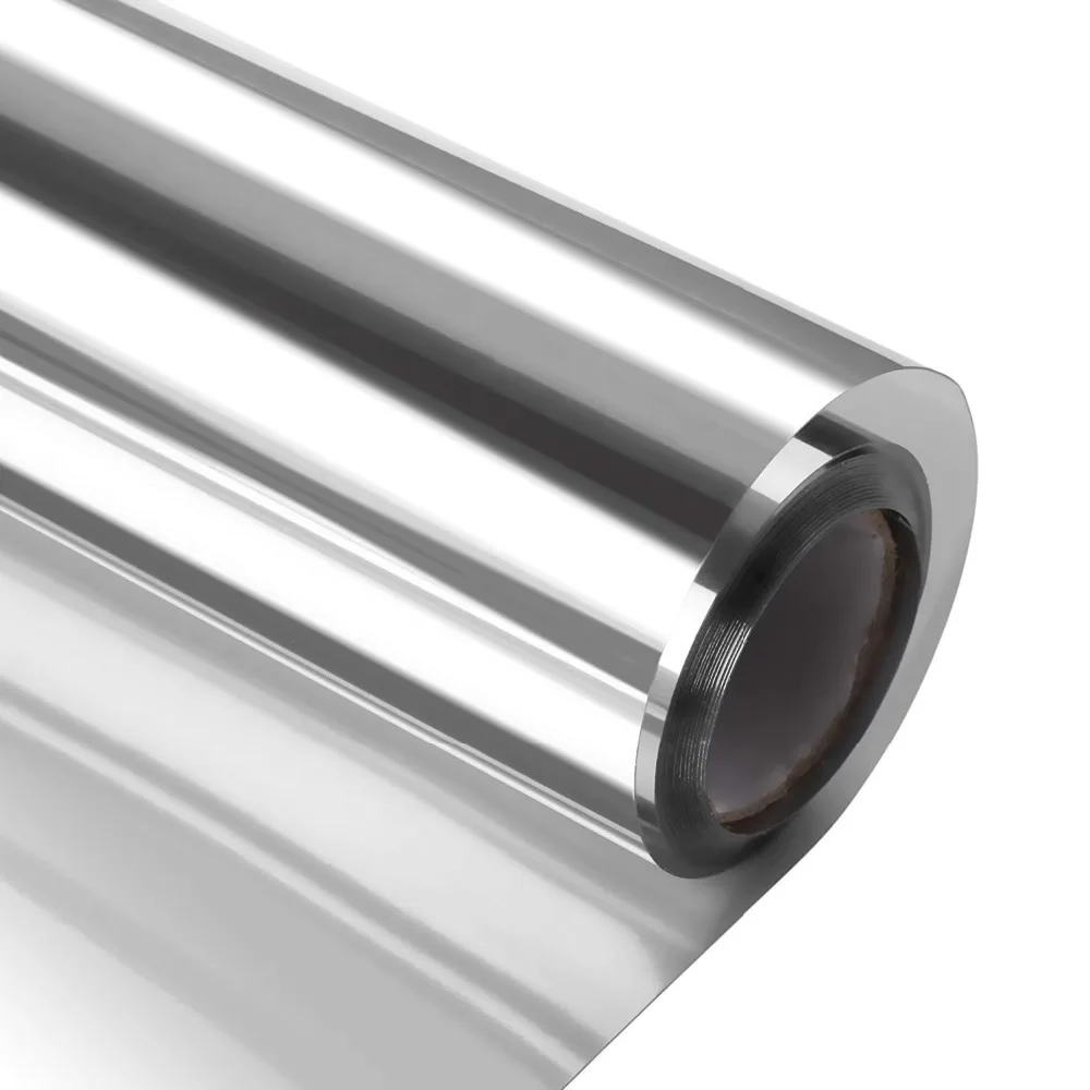 

40*500 Cm Silver One Way Mirror Window Film Reflective Anti UV Self Adhesive Solar Film Decor Heat Control Privacy Glass Tint