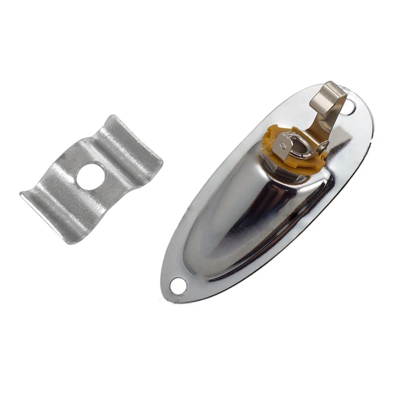 

A0073 1 Piece Loaded Jack Socket Plate With Screws For Fender Strat Replacement, Silver & Pure Vintage String Tree Kit