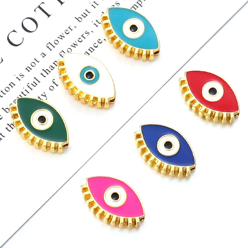 10 шт. сплав капли масла двусторонний сглаза свободные бусины разделительные 12 мм