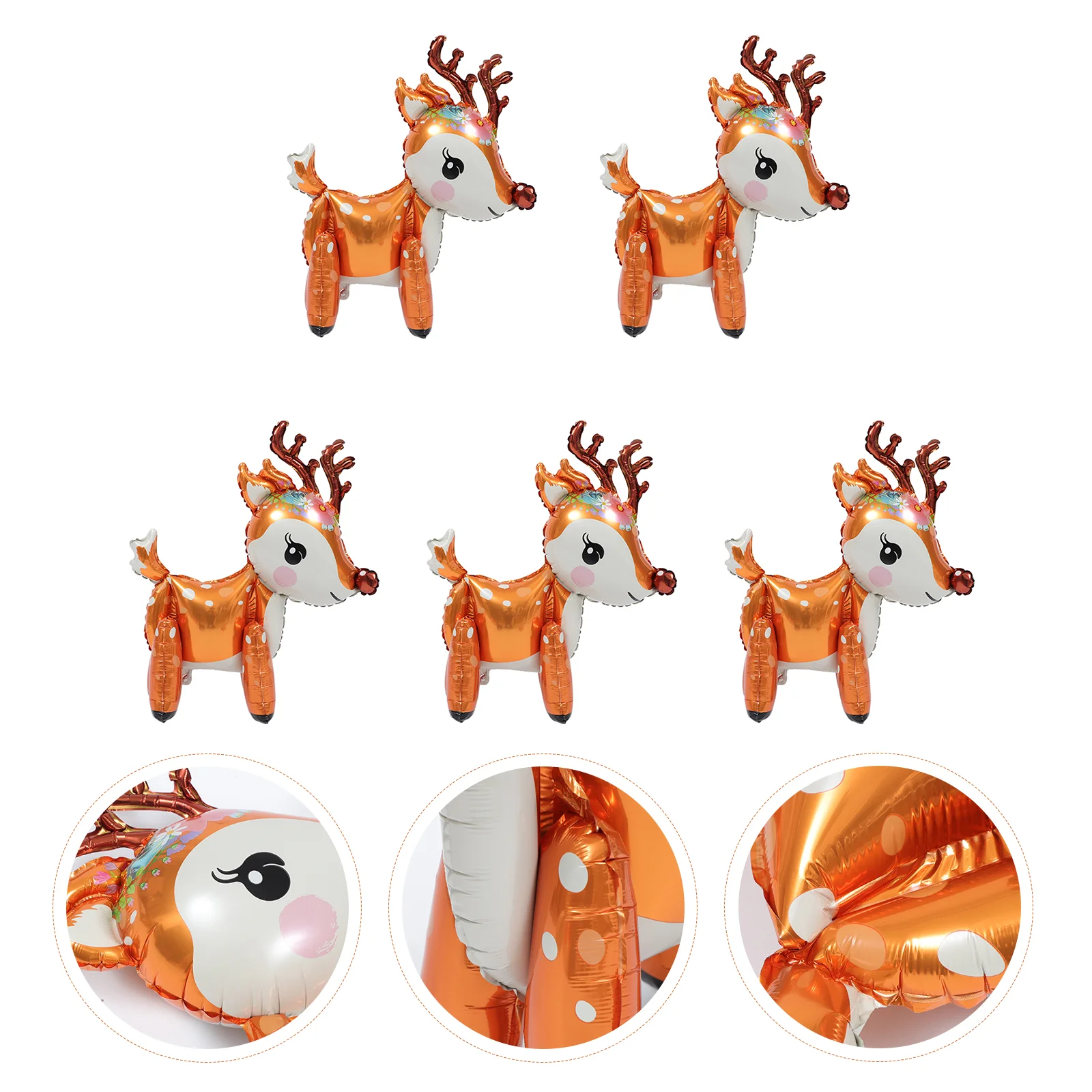 

Balloon Christmas Deer Decorations Party Foil Balloons Reindeer Decorative Festivalcartoon Decor Kids Elkanimal Figurines