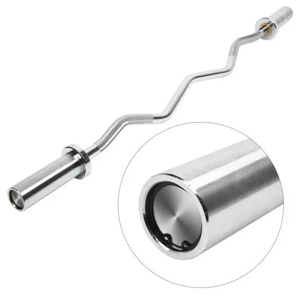

4ft Double Copper Sleeve Double Bearing Threaded Non-slip Curved Barbell Bar