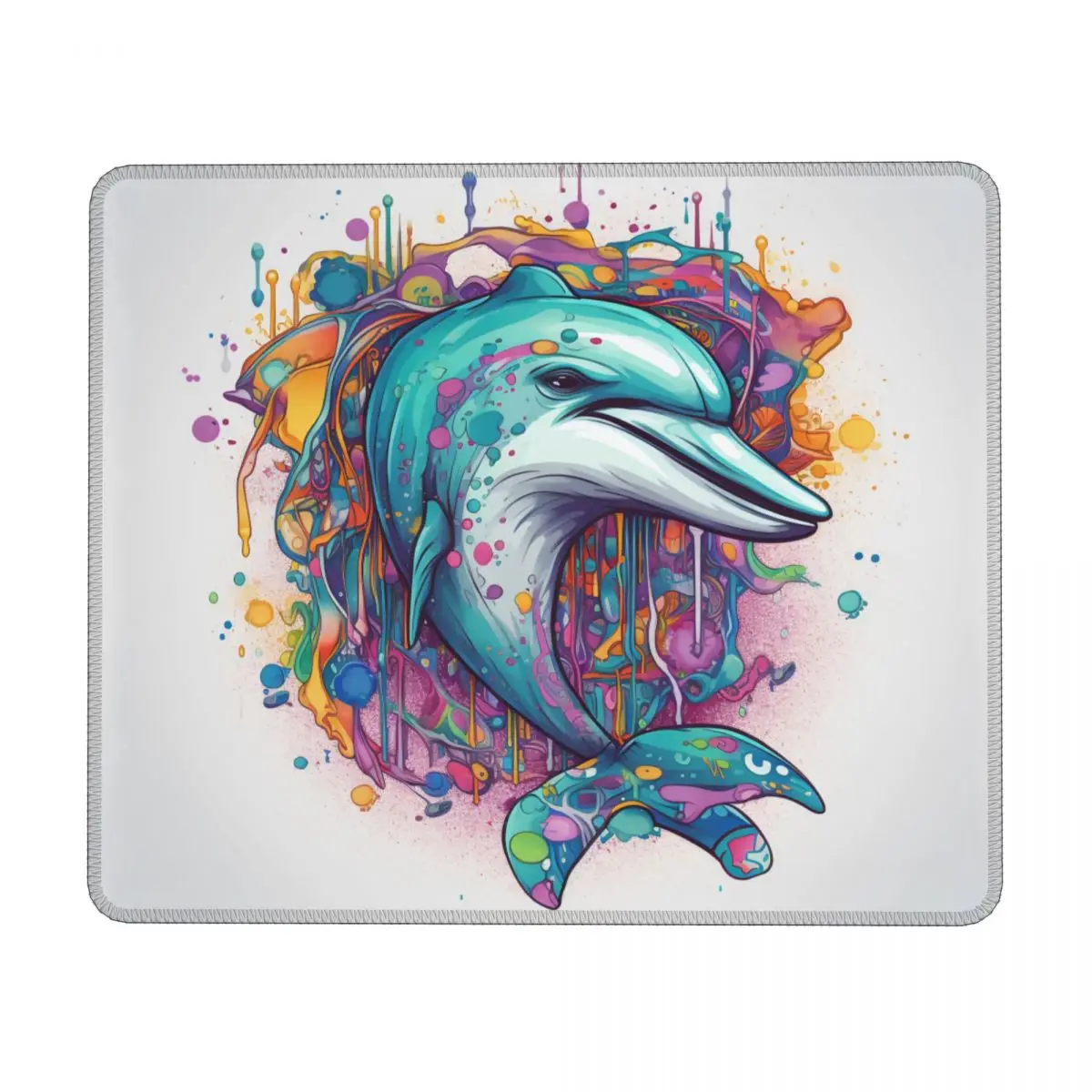 

Dolphin Horizontal Print Mouse Pad Psychadelic Grafitti Table Rubber Mousepad Vintage Anti-Slip Cute Mouse Pads