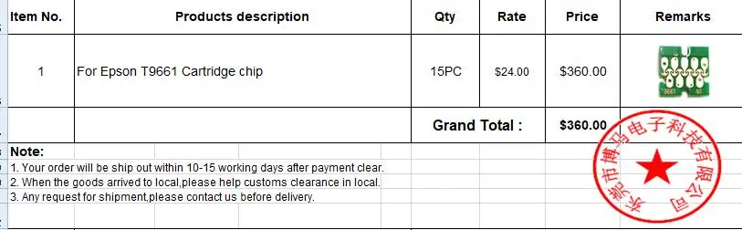 

Products list