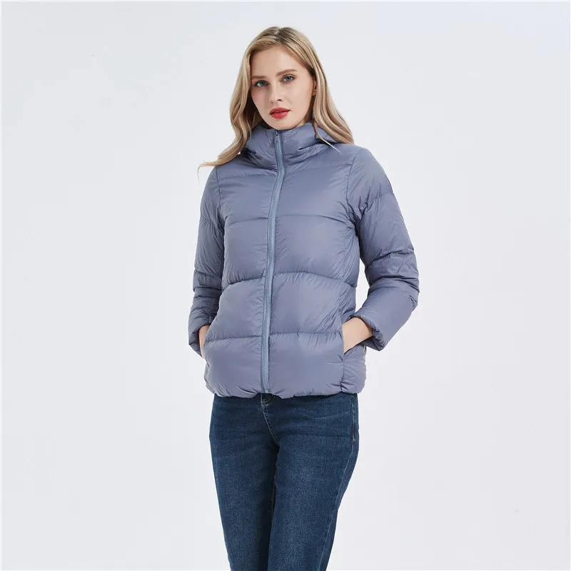 

Новинка, женский пуховик на осень и зиму, облегающее короткое теплое пуховое пальто с капюшоном, легкая повседневная женская верхняя одежда