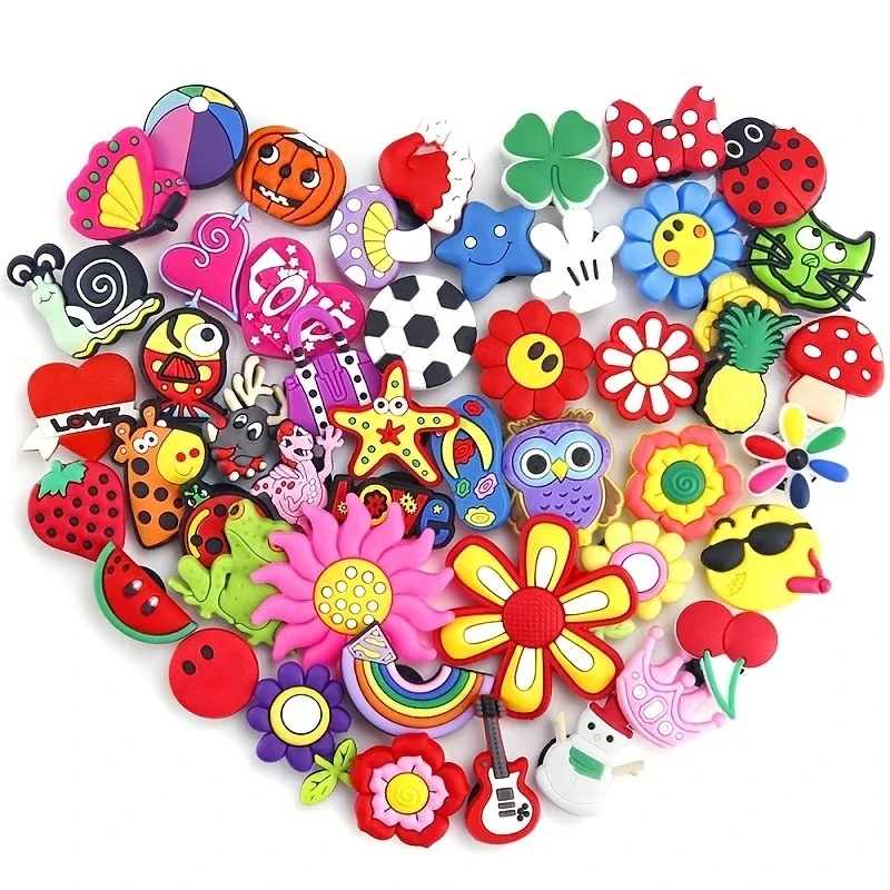 Jibz Charms For Crocs 10-100Pcs/Set Cute Shoe Charms Decoration Assorted Varieties Shoe Accessories Party Favor Gift Idea