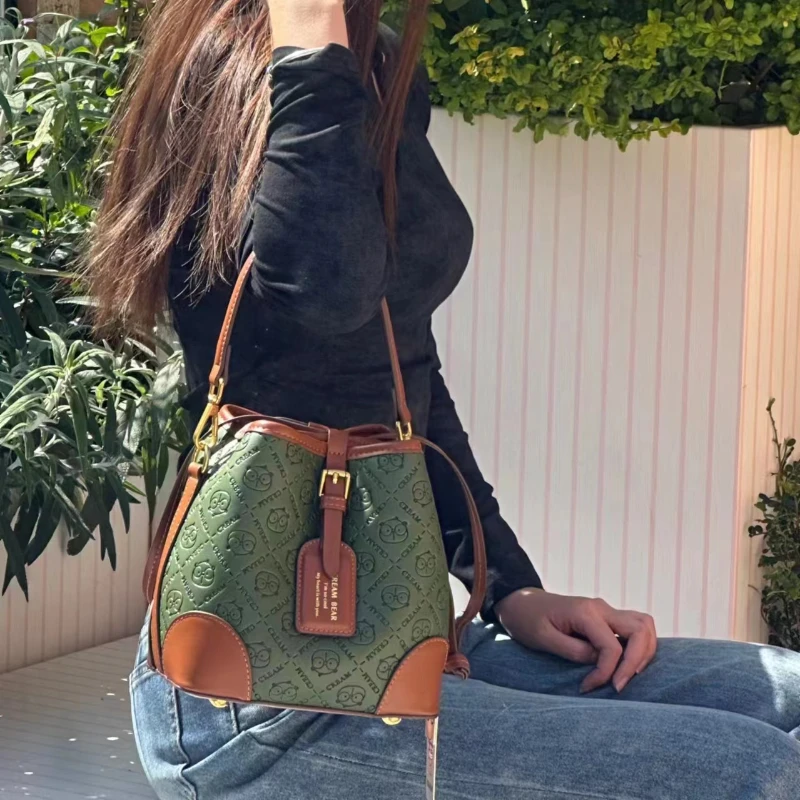 Модная плиссированная сумка-мешок FUGEER новинка 2024 милая цветная рельефная