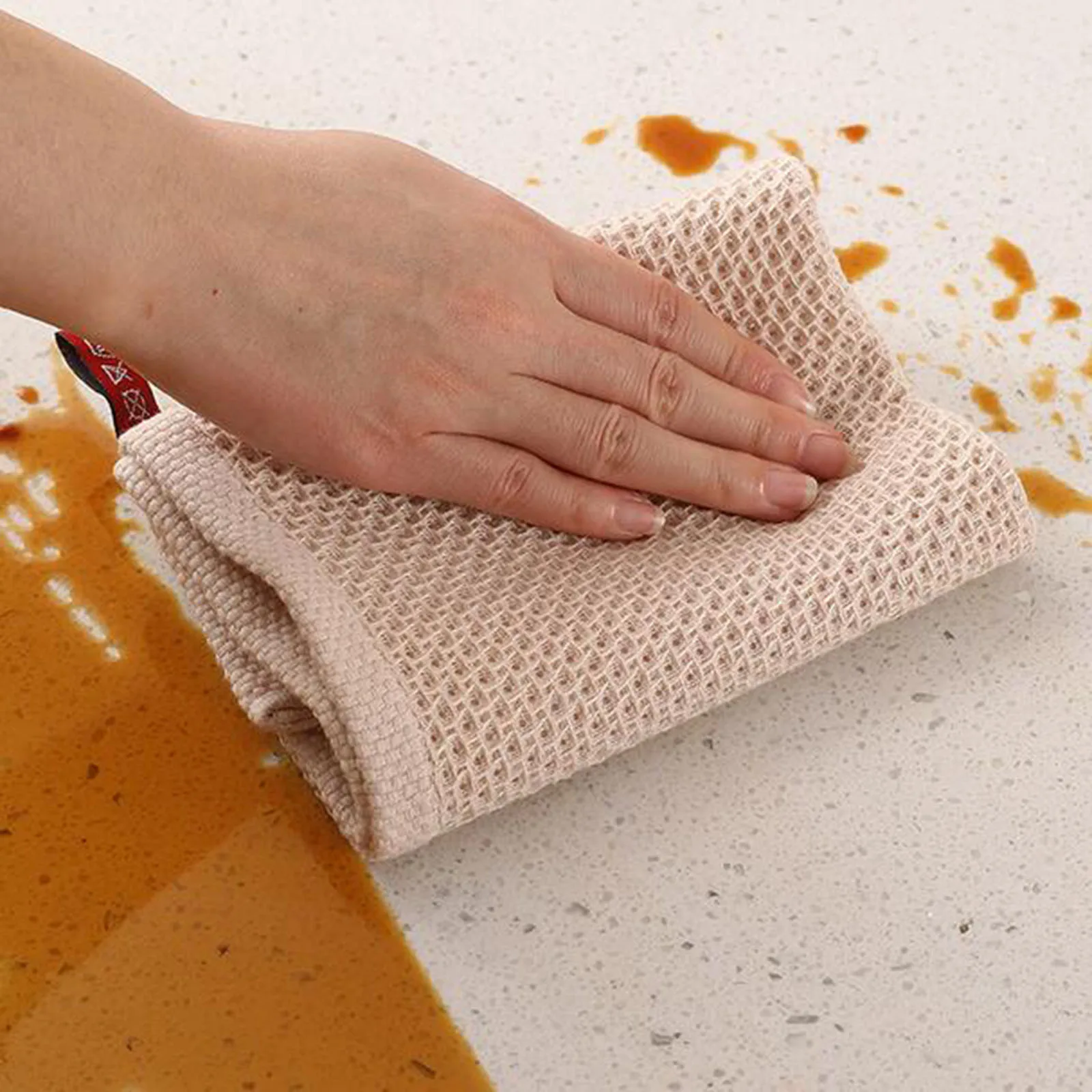 

Household Cleaning Cloth Pure Cotton Waffle Woven Kitchen Towel Washing Dishes To Remove Oil Stains And Quick-Drying Rag