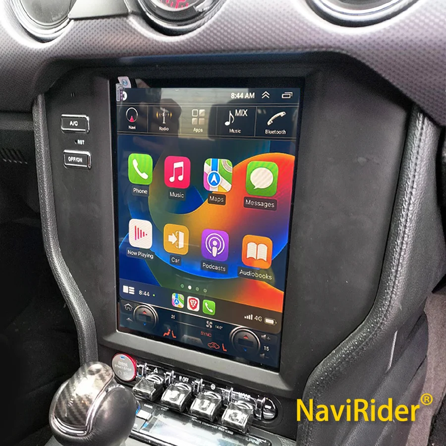 Автомагнитола 10 4 дюймов Android 13 автомобильный Carplay стерео экран Tesla для Ford Mustang