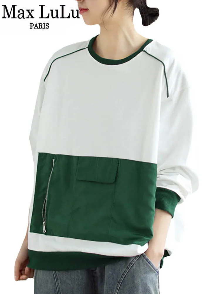 Женская модная Свободная белая толстовка Max LuLu в японском стиле 2022 женская