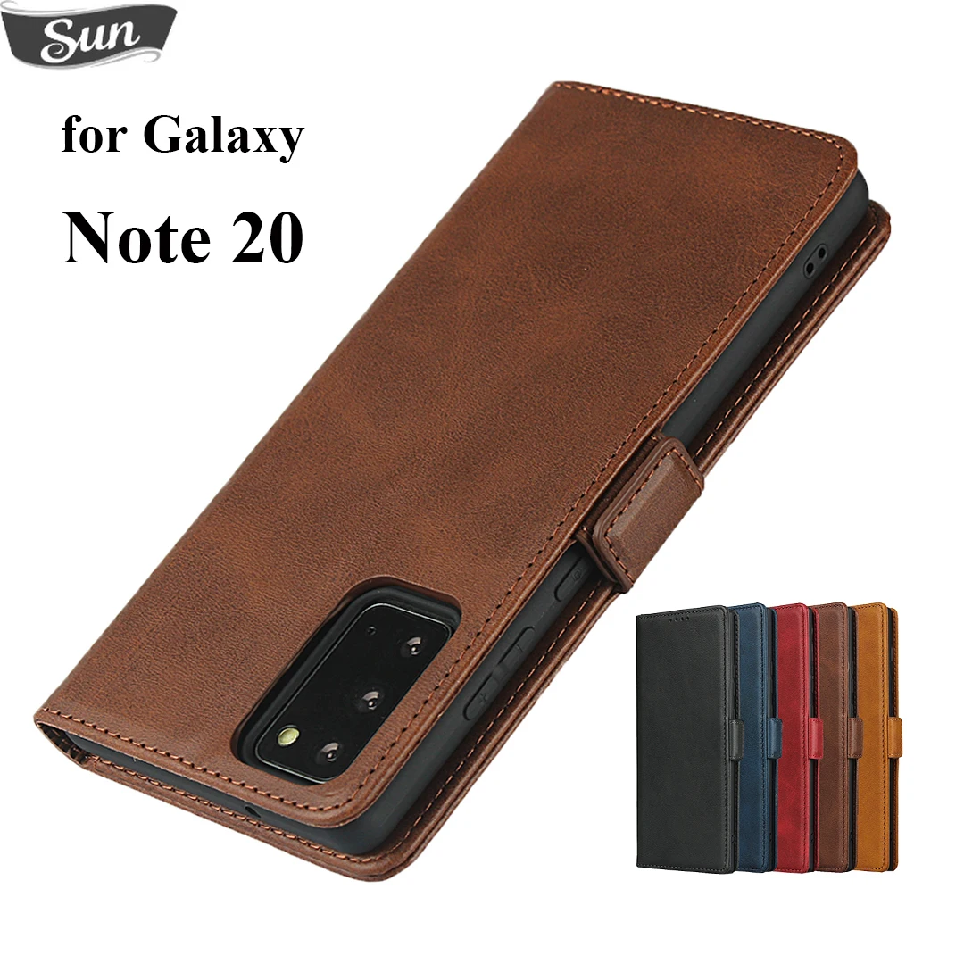 

Leather Case For Samsung Galaxy Note20 Note 20 4G 5G Card Holder Holster Magnetic Buckle Flip Cover (Does Not Affect The Stylus)