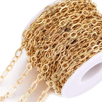 1m width 5mmstainless steel plated gold curb chain roll nk 13 cuban chains for diy necklace jewelry making supplies wholesale