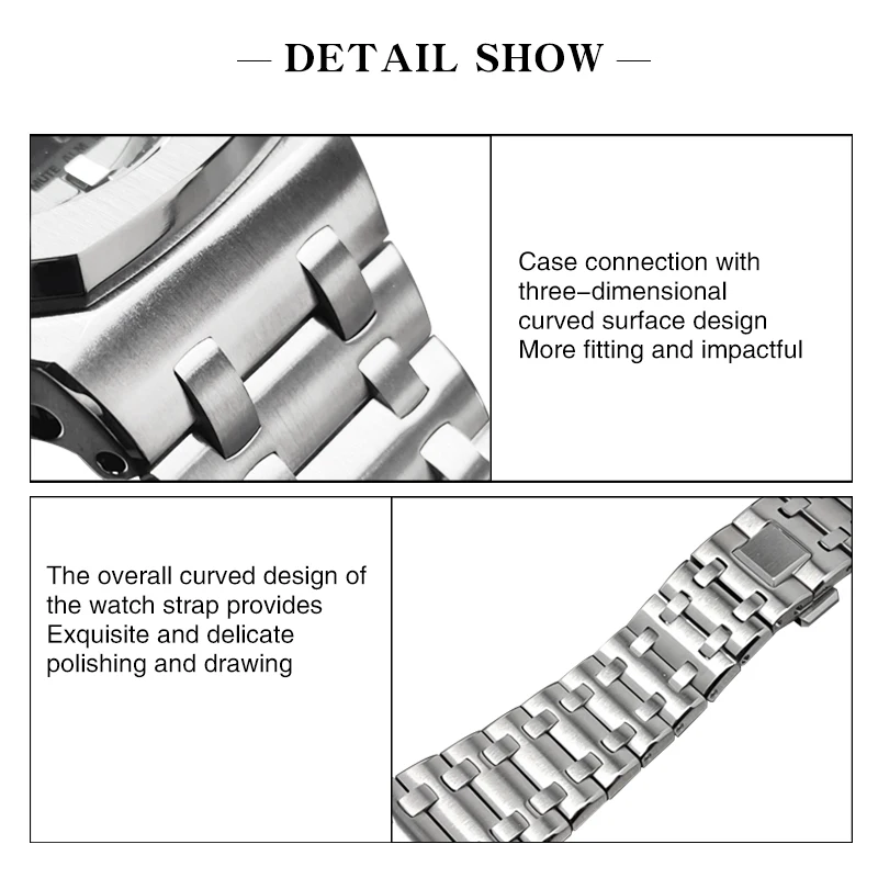 Фото Модифицированный комплект GA2100 для Casio G-SHOCK GA-2100 GA-2110 GA-B2100, мужской твердый корпус из нержавеющей стали, ремешок, металлический сменный браслет №4