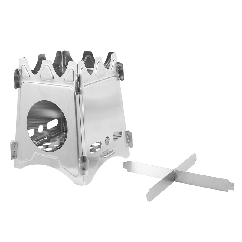 

Camping Stove Portable Folding Stainless Steel Stove Wood Burning Stove Lightweight,Compact,Durable For Outdoor Picnic