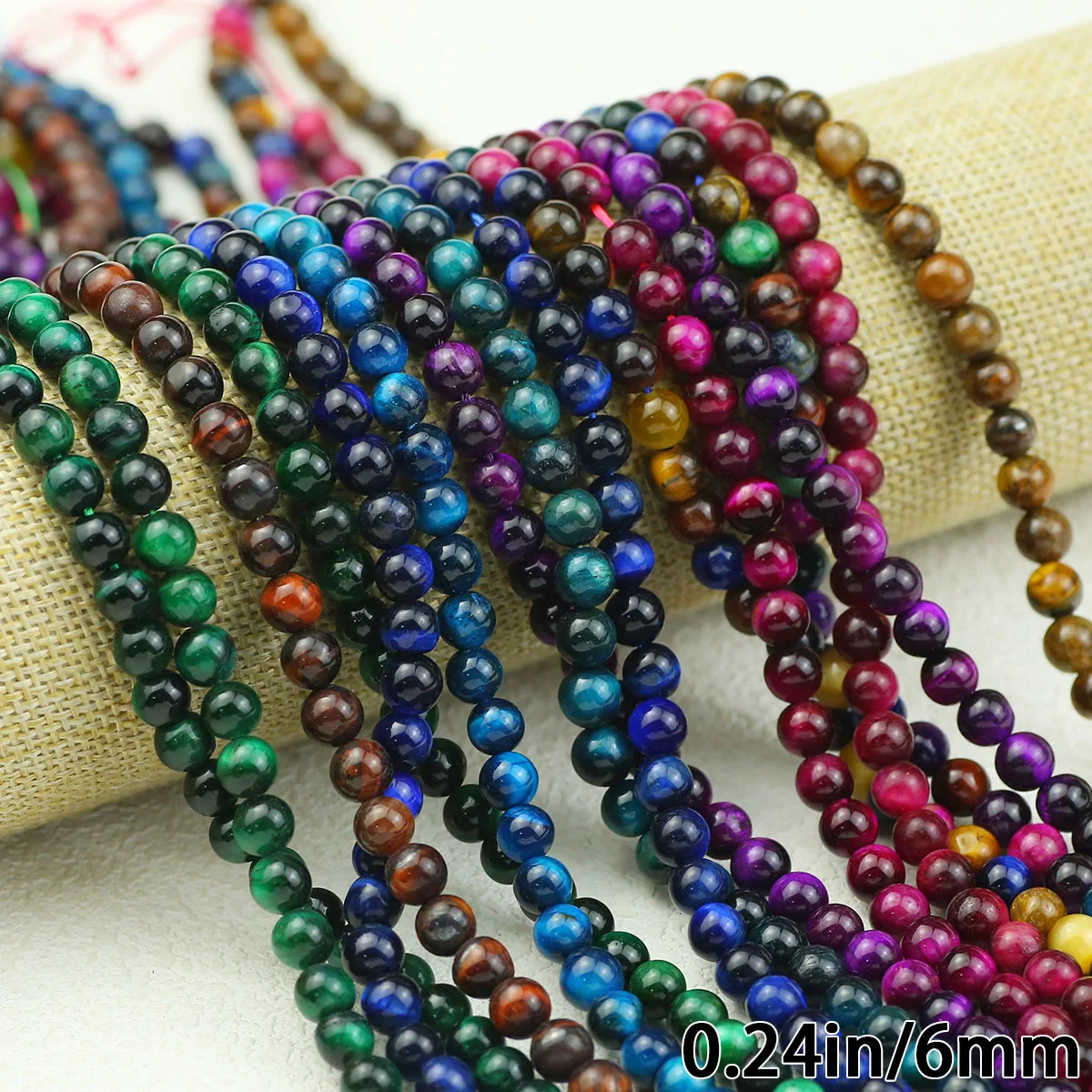 6 мм натуральный тигровый глаз камень круглый свободный распорки бусины для