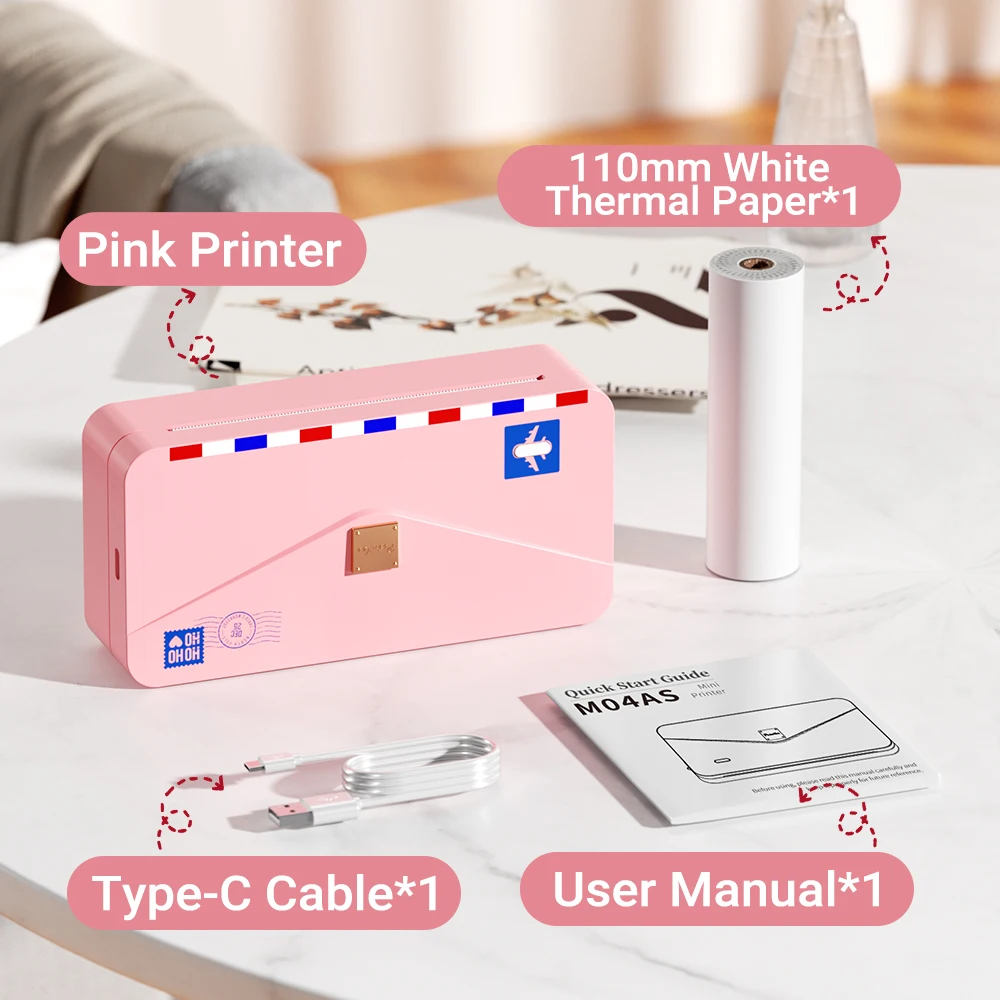 53-107 мм портативный термопринтер для фотографий беспроводной принтер этикеток