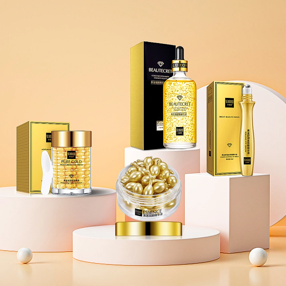 

Сыворотка Niacinamide с 24-каратным золотом, эссенция против морщин, лосьон для ухода за кожей лица против темных кругов и темных кругов под глазам...