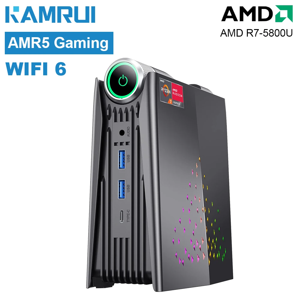 2023 новый игровой мини-ПК KAMRUI AMR5 AMD R7 5800U до 4,4 ГГц 16 Гб DDR4 512 ГБ NVME SSD Windows 11 Pro 1000M настольный компьютер
