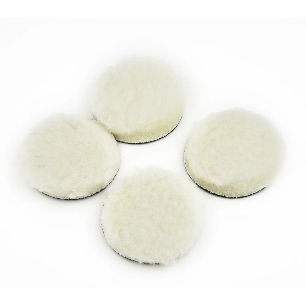 

4X Car Wool Waxing Polishing Scrub Pad 3 Inch Bonnets Sanding Buffer Plate Polisher Drill Adapter Tassel Polishing Buffing Pad
