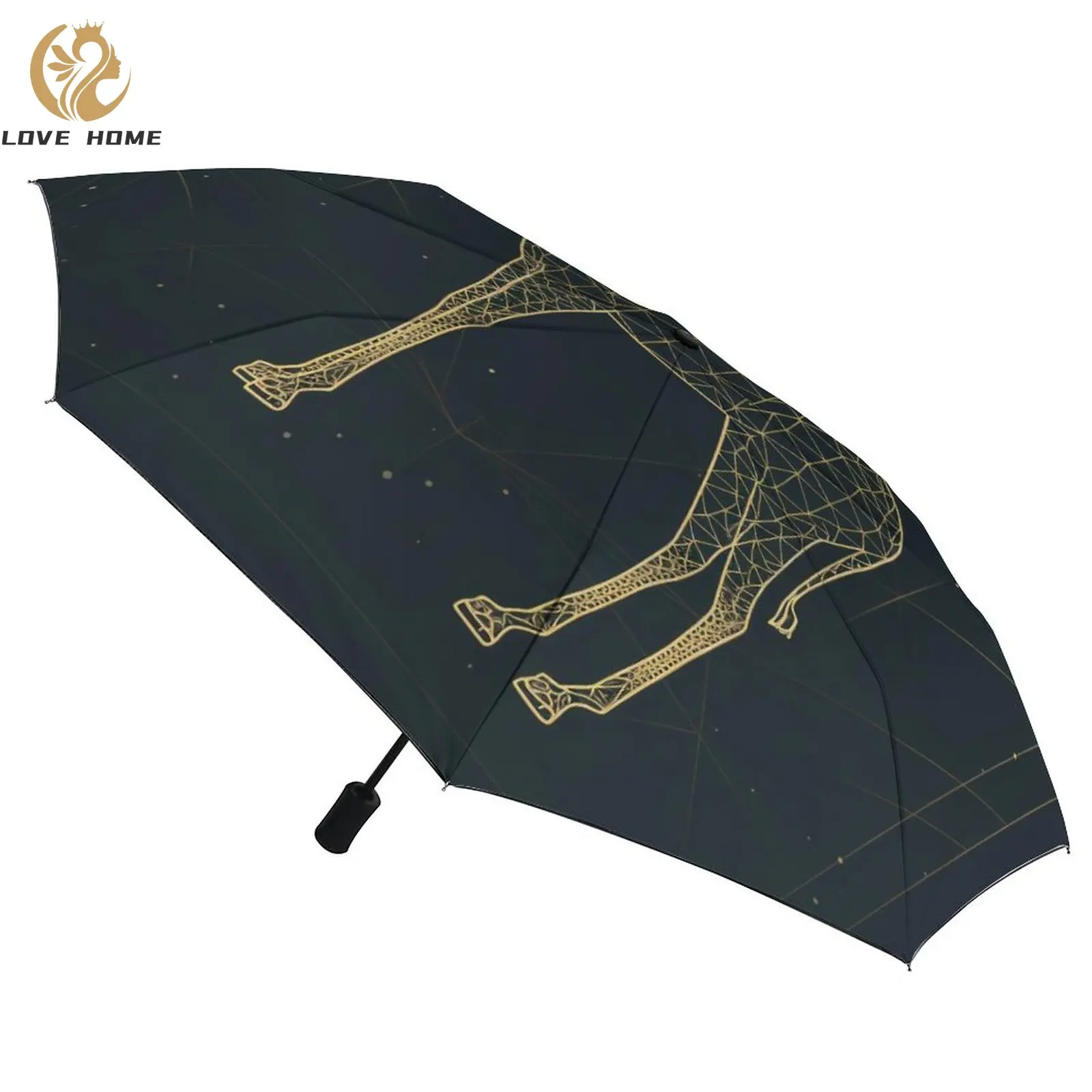 

Giraffe 8 Ribs Auto Umbrella Minimalist Art Windproof Umbrella Carbon Fiber Frame Ligthweight Umbrellas for Male Female