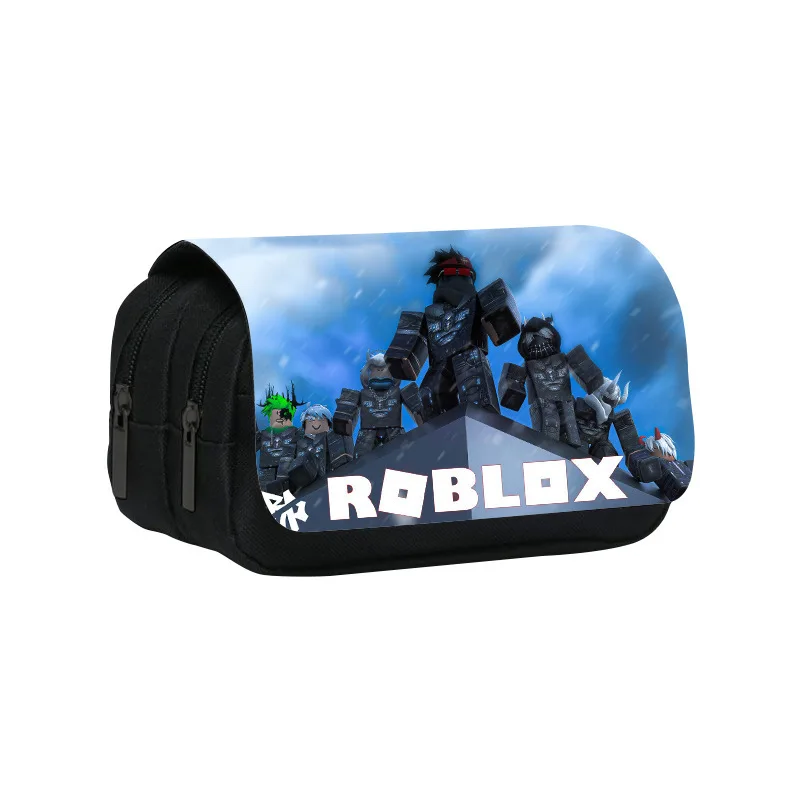 Фото Новый двухслойный пенал с принтом ROBLOX для учащихся начальной и средней школы, сумка для хранения карандашей и канцелярских принадлежностей №4