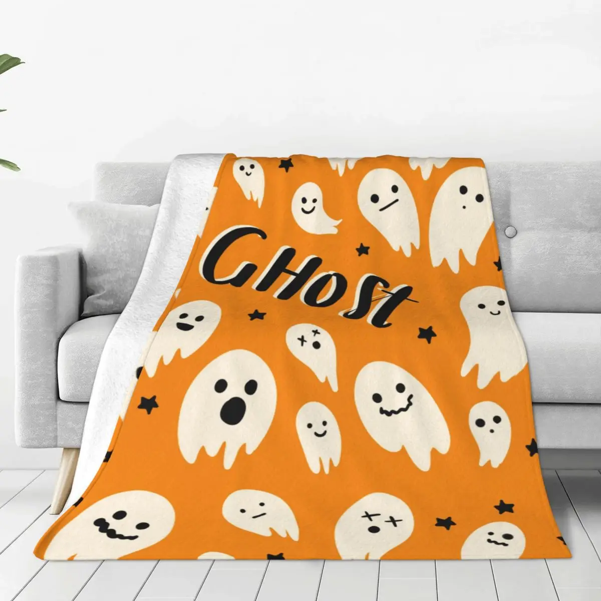 

Halloween Blanket Ultra Soft Cozy Blooming Flowers Decorative Flannel Blanket All Season For Home Couch Bed Chair Travel