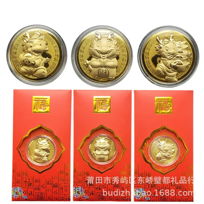 

Chinese New Year Red Envelopes 2024 Dragon Lucky Money Envelopes Red Packet with Gold Coin Hong Bao for Spring Festival Decor