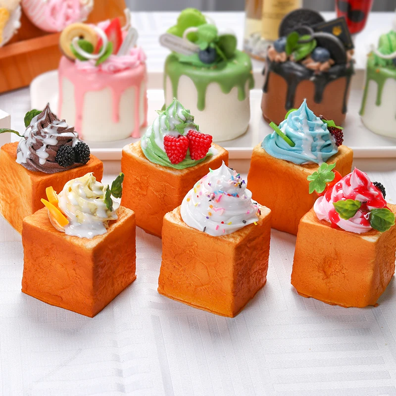 

1Pcs Simulation Square Cheese Model Crafts Home Decoration Props Ornaments Fake Bread Soft Food Photography Props