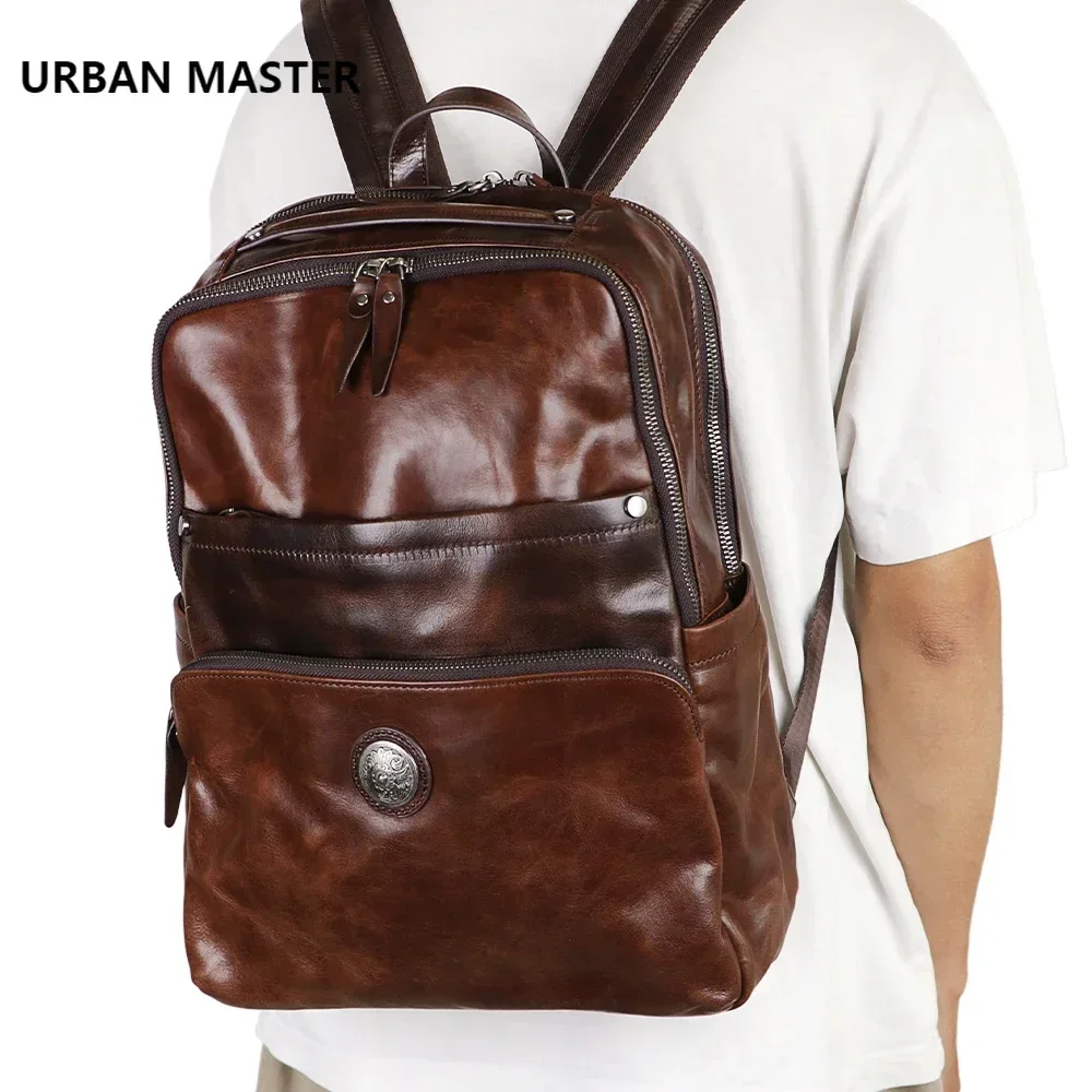 URBAN MASTER Ретро повседневные рюкзаки для мужчин рюкзак ноутбука из натуральной