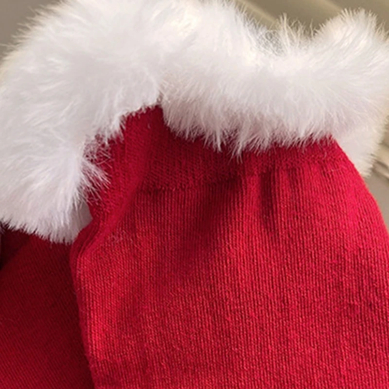 Женские рождественские новогодние хлопковые красные гольфы с отделкой из