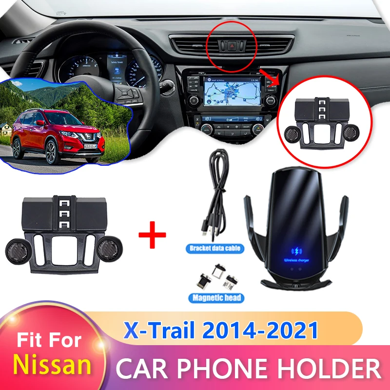 

For Nissan X-Trail T32 Car Phone Holder 2014 201 5 2016 2017 2018 2019 2020 2021 Gravity Smart Phones Support Auto Parts