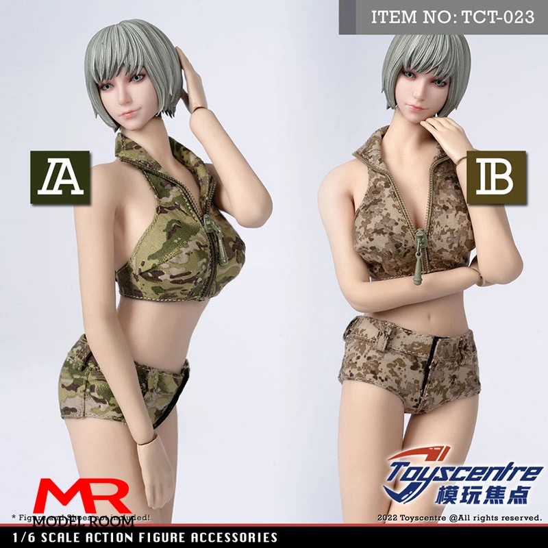 

ToysCentre TCT-023 1/6 Female Camouflage Vest Short Pants Soldier Camo Clothes Set Model Fit 12'' Action Figure Body Dolls