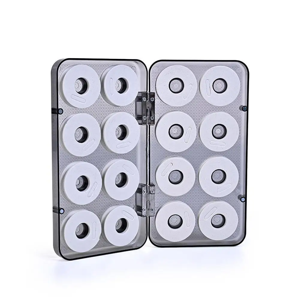 

16Pcs Translucent Fishing Tackle Box Magnetic Spools Line Box Fishing Line Shaft Bobbin Fishing Tackle Fishing Rod Accessories