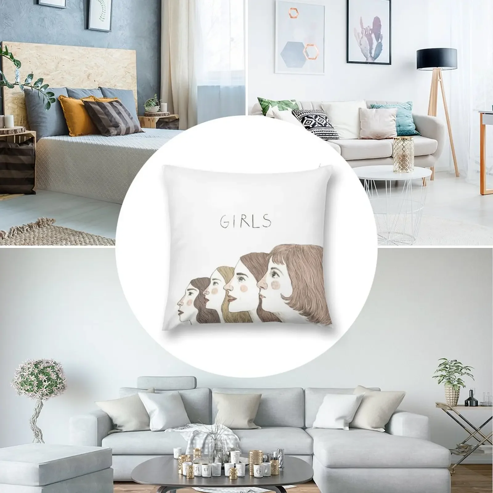 HBO Girls - Ханна Джесса Шош и Марни декоративная подушка подушки для сна