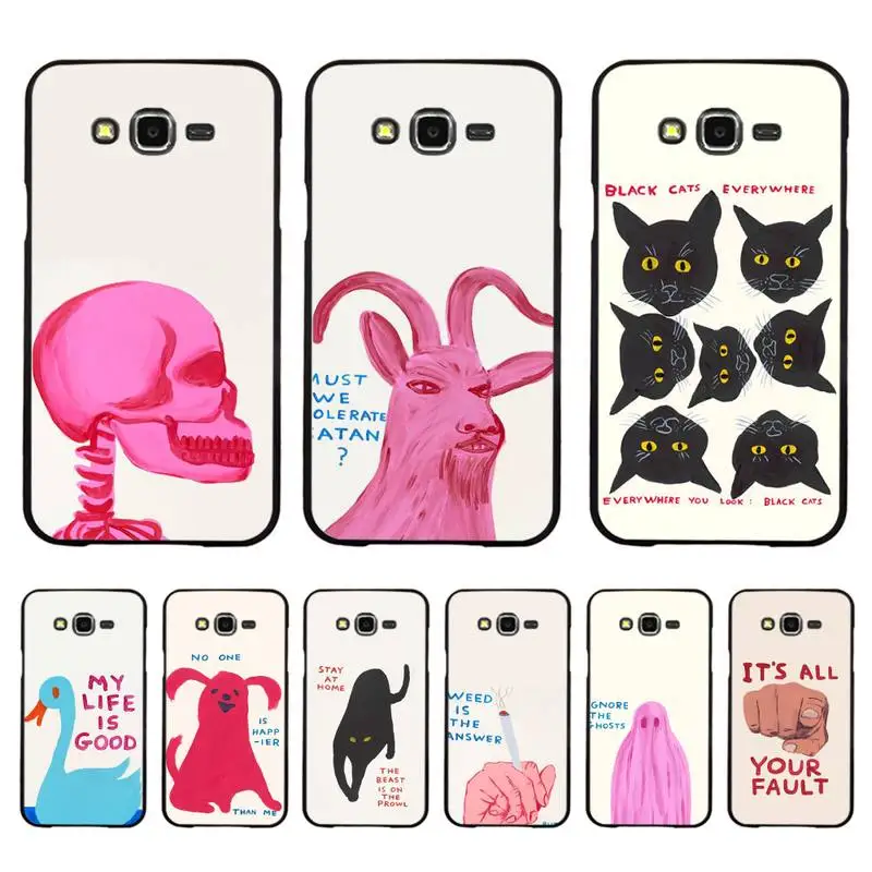 

David Shrigley Visual Arts Phone Case For Samsung J 7 plus 7core J7 neo J6 plus prime J6 J4 J5 Mobile Cover