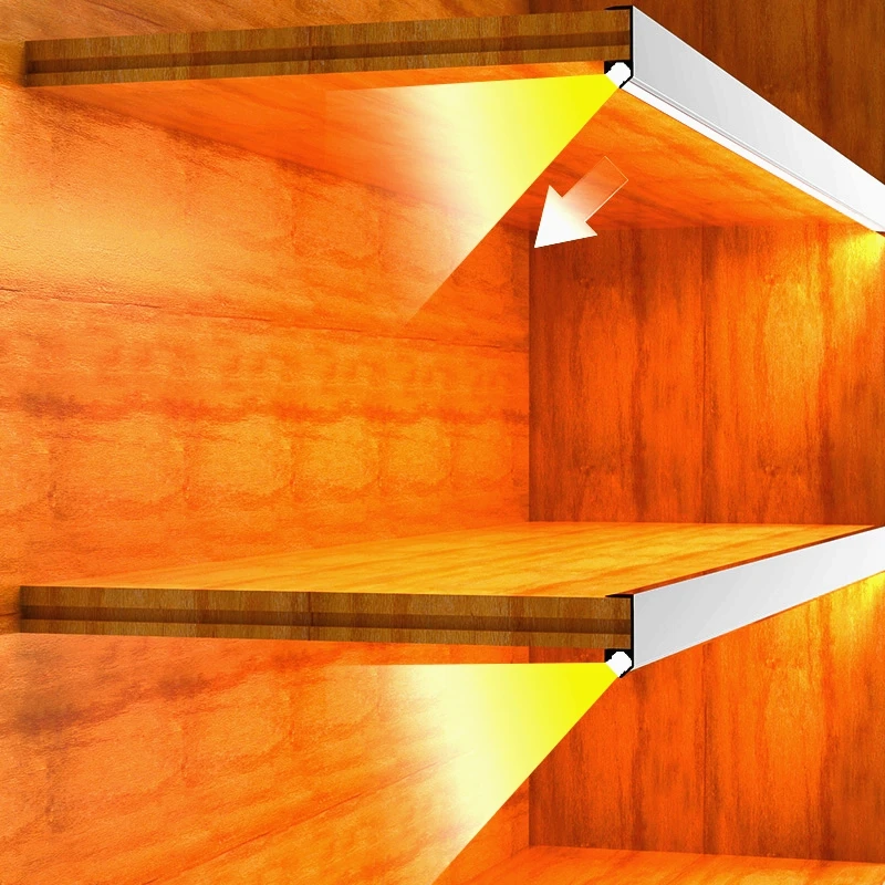 Встраиваемая 45-градусная светодиодная лампа для шкафа канал ПК диффузный шкаф