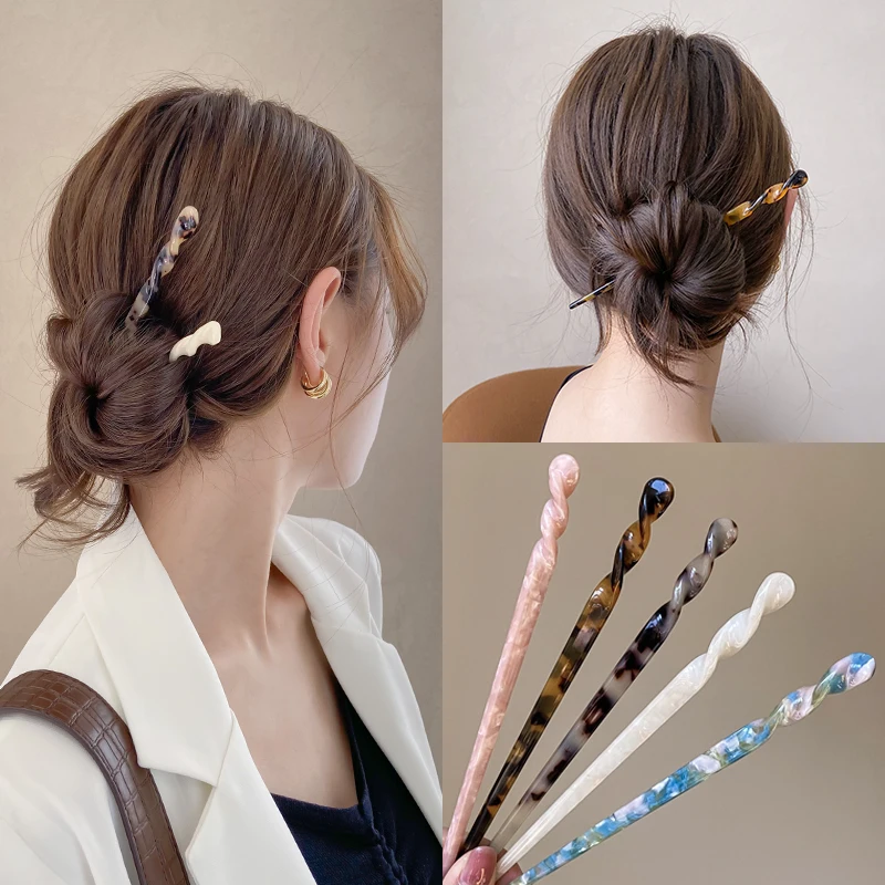 

Fashion Chinese Style Hair Sticks Vintage Acetate Chopstick Women Hairpins Hair Clips Pins Wedding Hair Jewelry Accessories