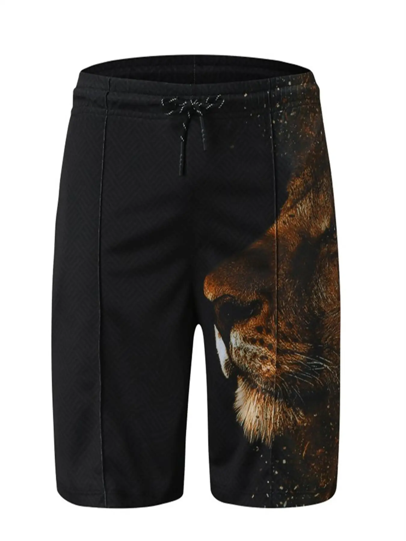 Fashion Men Casual Animal Lion Print Short Sleeve Polo Shirt + Shorts Summer Harajuku Sportswear Men Set Streetwear